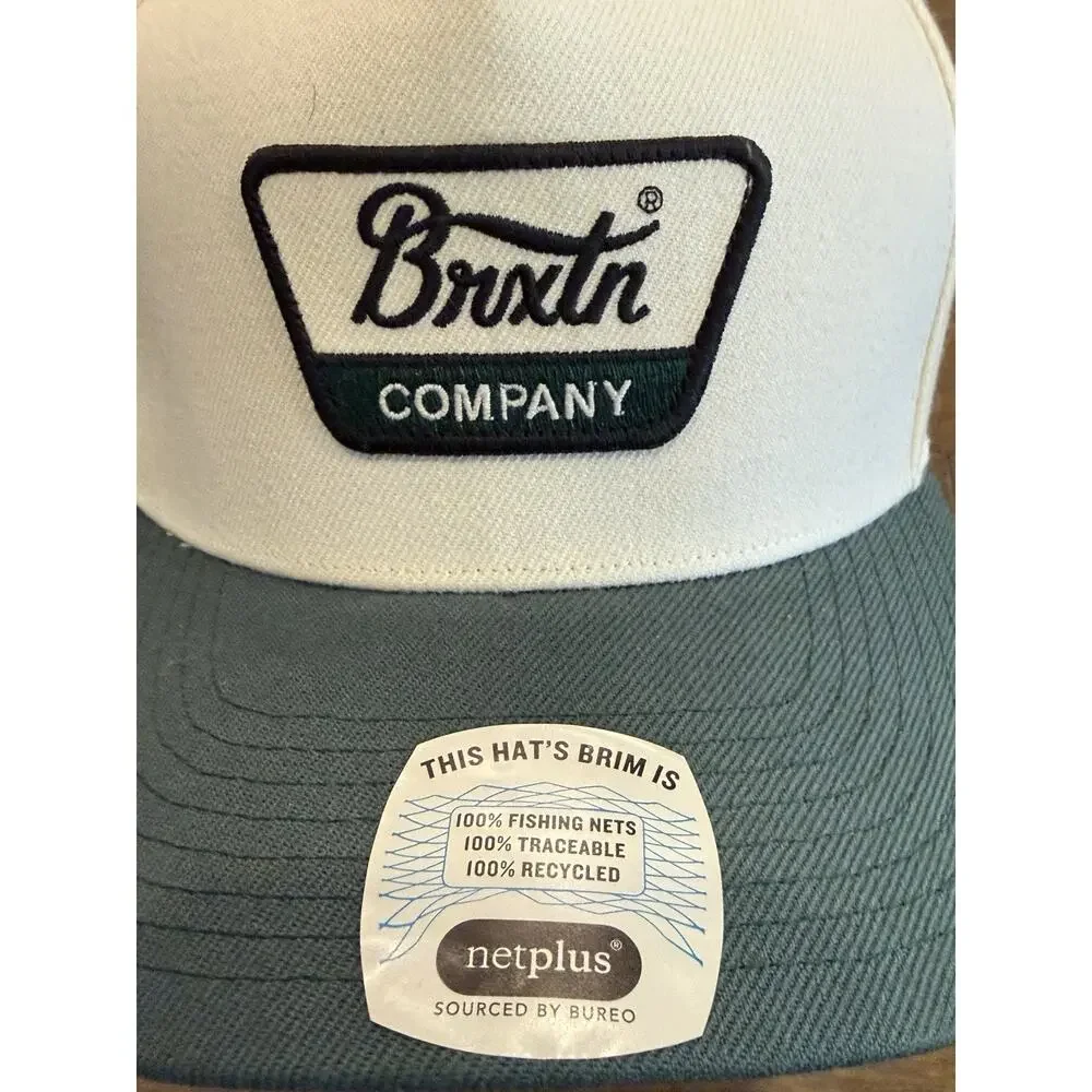 Brixton Company Mens Cream Green C Netplus Adjustable Snapback Hat Cap NWT